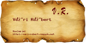 Vári Róbert névjegykártya