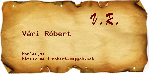 Vári Róbert névjegykártya